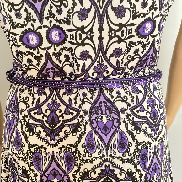 Purple Paisley Patterned Sleeveless Dress - Brand: George - Size S/P. - Picture 4 of 15